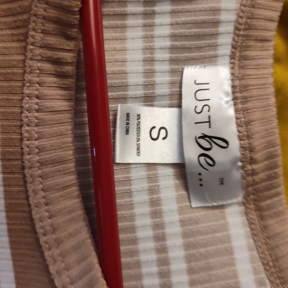 Just Be Striped Ribbed Dress - Brown and White